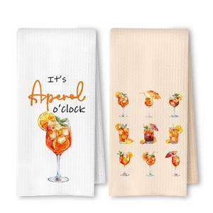 lot 4218 image: ArtisaEura Aperol Spritz Gifts Kitchen Towels, Cocktail Gifts for Women Dish Tea Bar Towel for Kitchen Bar Cart Decor, Aperol Spritz Cocktail Themed Decorative Hand Towels, 16x24 Inches Set of 2