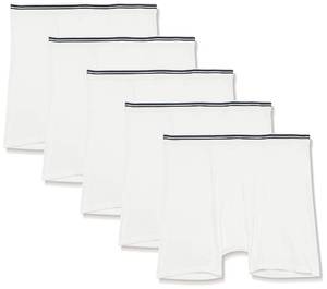 lot 4227 image: Amazon Essentials Mens Breathable Cotton Underwear Boxer Briefs, Tag-Free, Pack of 5, White, 4X-Large Big