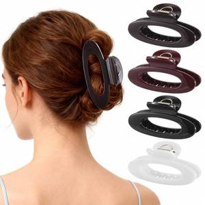 lot 4229 image: ZZUOMS 4 Pack Oval Hair Clip, 4.7 Large Durable Trendy Hair Claw Clip with Bead & Butterfly Spring, Premium PC Material Cozy Fashion Hair Claw for Thick Hair, Gift Set for Women Girls, Daily Wear