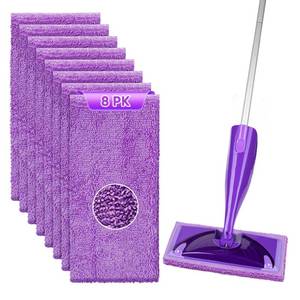 lot 4236 image: HOMEXCEL Microfiber Pads Compatible with Swiffer Wet Jet-15x5.5, Reusable Pad Refills, Machine Washable Replacements for Multi Surface Wet & Dry Floor Cleaning, 8 Pack