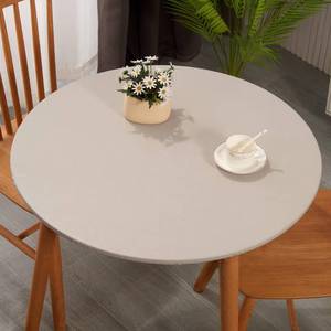 lot 4241 image: Round Plastic Table Cloth, with Soft Flannel Backing, 100% Waterproof Round Vinyl Tablecloth with Elastic, IndoorOutdoor Picnic Tablecloths. (Light Gray, Fits 45 - 56 Round Tables)