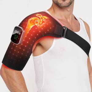 lot 4243 image: GIATATHA Red Light Therapy for Shoulder with Vibration Massage, 660nm 850nm Near Infrared Light Therapy Shoulder Wrap, 5000mAh Cordless Heated Shoulder Pad for Discomfort, Birthday Gifts for Men Women