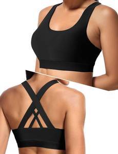 lot 4244 image: Sports Bras for Women High Support Large Bust, Outdoors High Impact Yoga Wireless Padded Bras,White Padded Low Back Athletic Sleep Workout Strappy Racerback Sports Bra Black XL-1
