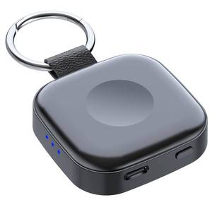 lot 4252 image: Temdan Portable Wireless Charger for Apple Watch Magnetic iwatch Charger 1200mah Power Bank Camping Travel Essentials Camping Watch Charger for Series 109876Se54321UltraUltra 2-Black