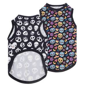 lot 4258 image: CuteBone Dog Shirts 2-Pack Soft Pet Clothes Breathable Summer Vest for Small Puppy and Stretchy Cat Apparel