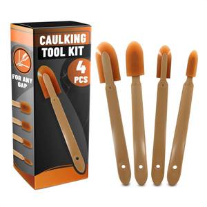 lot 4262 image: 4-Piece Caulking Tool Kit for Silicone Sealant & Grout �� Finishing & Smoothing Caulk Tool Set for Bathroom, Kitchen, Tile & Window �� Reusable Urethane Rubber Tips with ABS Handle, Sizes 0.78-1.73