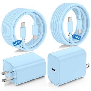 lot 4263 image: 35W Super Fast Charger Type C for Samsung Galaxy S25S24S23 Ultra,USB C Android Phone Charger with 6FT10FT Type C Cords for Galaxy S25S24S23S22 PlusS20,iPhone 171615 Pro Max-Blue