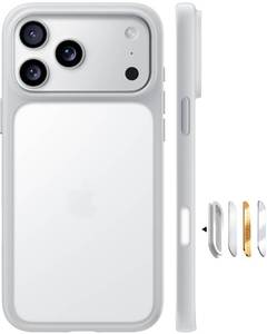 lot 4265 image: TORRAS for iPhone 17 Pro Case, Beyond Military-Grade Protection, Camera Control Button, DIY Buttons, Translucent Matte Slim Thin Shockproof Hard Back Anti-Scratch case for iPhone 17 Pro, Silver White