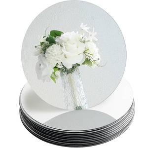lot 5614 image: Floroom 12pcs 12 Inch Round Mirrors for Table Centerpieces, Trays, Plates, Weddings, Baby Showers, and Party Decorations