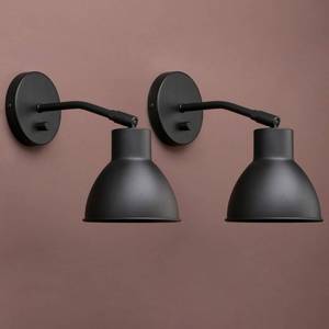 lot 5620 image: Yosoan Set of 2 Indoor Reading Wall Sconce with On Off Switch, Brass Modern Vintage Industrial with 340 Degree Angle Wall Mount Lamp Fixture, 5.7 Black Bowl Metal Shade Bedside Vanity Bunk(Black)