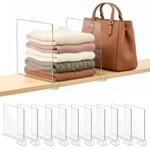lot 5645 image: SortNStore Shelf Dividers Purse Organizer for Closet 11-inch Tall(Extra Tall) Acrylic Sweater Organizer - Upgraded Extra Height for Large Handbags, Totes, Clothes, Towels on Wood Shelves 10-Pack