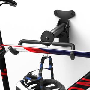lot 5646 image: Goovilla Bike Wall Mount Hanger Adjustable - Space Saving Horizontal Bicycle Rack for MountainRoadHybrid Bikes  Secure Home Garage Storage with Easy Installation  1-Pack Cycling Holder Hook,Black