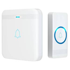 lot 6260 image: AVANTEK Wireless Doorbell, D-3F Waterproof Chime Kit Operating at Over 1300 Feet with 52 Melodies, 5 Volume Levels & LED Flash