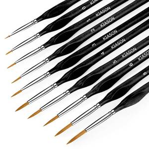 lot 6269 image: A10PC Miniature Paint Brush for Fine Detailing,Small Painting Brushes Set for Art, Crafts, Acrylic, Watercolor, Oil, Model, Face, 40k & Paint by Number, Figurine (Black)