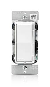 lot 6276 image: Leviton Decora Slide Dimmer Switch for Dimmable LED, Halogen and Incandescent Bulbs, DSL06-1LZ, White with Ivory and Light Almond Faceplates