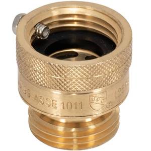 lot 6286 image: Eastman 34 Inch FHT x 34 Inch MHT Hose Bibb Anti Siphon Vacuum Breaker, Brass Plumbing Fitting, 20199