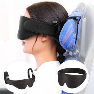 lot 6306 image: SARISUN Airplane Head Strap 3D Eye Mask, Travel Pillow Alternative for Long Flight, 360° Support Sleep Head Hold, Stop Bobblehead, Ultra-Compact Lightweight Travel Essentials, Black