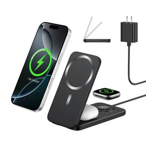 lot 6310 image: XNYAND Compatible MagSafe 3 in 1 Wireless Charging Station for Apple, Magnetic Foldable Charger Stand for iPhone 171615141312 Pro Max, Apple Watch UltraSeries & AirPods Pro Fast Charging Dock