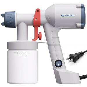 lot 6320 image: Tilswall Paint Sprayer,Upgraded Ultra-Light Electric Paint Spray Gun with 2 Nozzles & 3 Patterns Easy to Clean for Fences, Sheds, Walls, Ceilings, Furniture, Cabinets, Garden & DIY, White