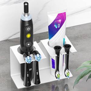 lot 6334 image: YAYINLI Toothbrush Head Holders, Electric Tooth Brush Head Holder, Wall Mounted Toothpaste Holder for Bathrooms Shower, Adhesive Tooth Brushing Holder Razor Holder Organizer Storage (White)