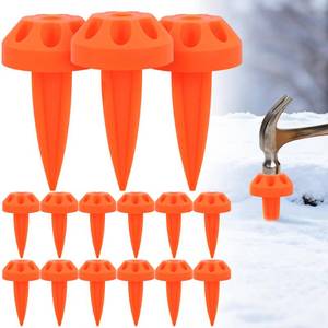 lot 6345 image: Mizelu 15 Pcs Driveway Marker Mount Stakes, Orange Reflective Mount Stake, Snow Ground Spike Stake for Driveways Pathways Walkways Parking Lot Ski Run Residential Property