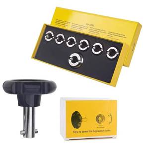 lot 6346 image: Watch Repair Tool & Kits, Watch Opener Tool 5537 Watch Back Case Opener Closer Remover Watch Battery Replacement Tool Watch Case Back Opener for Watch Watchmaker Repair Tool with 7 Grooved Chucks