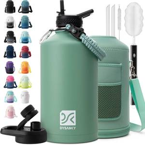 lot 9527 image: DYSANKY 1 Gallon Water Bottle Insulated  Thickened Stainless Steel Vacuum Metal Water Jug  Portable Sports Large for Gym and Hiking with Straw, Carrier Bag, Handle Strap  BPA-Free 128 oz