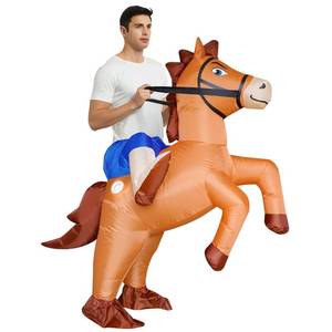 lot 9528 image: Stegosaurus Inflatable Costume Adult Ride On Horse Costumes Cowboy Air Blow Up Funny Riding Horse Suit for Men Women Halloween