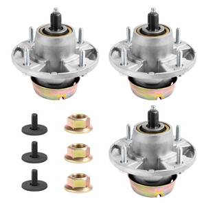 lot 9552 image: Parts Camp 3 Pack AM144377 Mower Deck Spindle Assembly for John Deere X500 X300 Z425 LT133 Series, Replace AM135349 AM131680 AM124498, Fits 42M 48C 54C 62C Mower Decks, Greaseable with Zerk