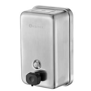 lot 9563 image: Stainless Steel Soap Dispenser Wall Mounted, 37oz Commercial Hand Soap Dsipenser, Manual Anti-Leak Pump Liquid Soap Dispenser, Rust-Proof Lining Hand Sanitizer Lotion Dispenser for Bathroom (37 OZ)