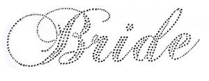 lot 10275 image: Classic Bride Wedding Clear Rhinestone Iron on Hotfix Transfer Bling DIY -10 by 3