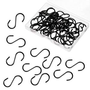 lot 10276 image: Thinp 40 Pcs Small S Hooks for Hanging, 1-12 Stainless Steel S Hooks Heavy Duty Utility Hook Mini S-Shaped Hangers for Christmas Ornament DIY Crafts Jewelry Key Chain Tags (Black)
