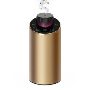 lot 10311 image: Waterless Essential Oil Diffuser Scent Aromatherapy Diffusers for Home, Car, Aluminum Alloy Battery Operated Cordless Air Freshener, 4 Timers & 3 Mist Levels, 51020ml Capacity (Gold)