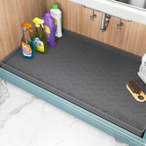 lot 10312 image: TigeJoy 34 x 22 Under Sink Mats for Kitchen Waterproof, Leak-Proof Silicone Mat Sink Protector and Cabinet Liner, Kitchen Essentials Organizer and Storage, Boot or Shoe Tray, Pet Feeding Mat