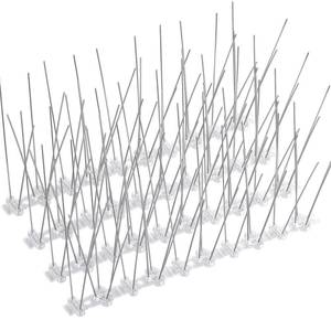 lot 10320 image: Boenoea Bird Spikes, Bird Devices Outdoor of Stainless Steel for Fence Windowsill Roof, Bird Deterrent Spikes with Plastic Base for Small Bird and Squirrels (3.3FT)