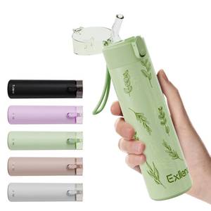 lot 11285 image: 9oz Small Water Bottles with Straw, Mini Water Bottle with One-Hand Open Design, Leak-Proof Locking Lid for Hot&Cold Drinks, Small Travel Water Bottle - 100% Leakproof for School, Travel...(Floral)