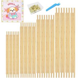 lot 11299 image: SPRFAIRY 16PCS Needlepoint Stretcher Bars for Needlework 6 8 10 12 Inch Wooden Canvas Stretcher Bars with 50 Thumb Tacks 4 Size Needlepoint Embroidery Stitch Frame Set for Crafts Art