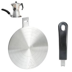 lot 11312 image: Ravto 5.5 Inch Induction Adapter Plate Detachable, Cooktop Heat Diffuser for Moka Pot 12 Cup, Fire Diffuser for Electric or Gas Stove