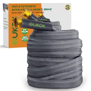 lot 11322 image: GUKOK 2025 Upgraded 100FT Non-Expanding Garden Hose, Ultra-Light & Flexible Water Hose - Burst-Resistant, Kink-Free, High-Pressure, All-Weather Use for Lawns, Gardens, and Outdoor Cleaning