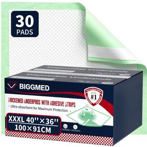 lot 11336 image: Extra Large Bed Pads with Adhesive Strips 40 X 36 Disposable Underpads for Incontinence (30 Pads) Ultra-Absorbent & Leak-Proof Chucks Pads for Adults, Elderly and Kids