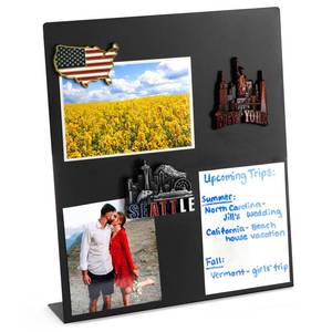 lot 11343 image: Juvale Magnet Board - Black, 12.6 x 11 x 2.6 in - Standing Magnetic Board for Desk & Wall - Magnetic Display for Memos, Photos & Documents