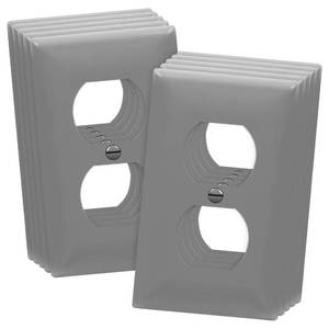 lot 12309 image: ENERLITES Duplex Wall Plates Kit, Home Electrical Outlet Cover, 1-Gang Standard Size, Unbreakable Polycarbonate Material, 8821-GY-10PCS, Gray, 10 Pack, Grey, 10 Count