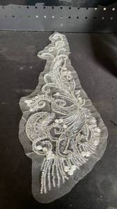 lot 12313 image: Beaded Sequin Lace Applique Patch