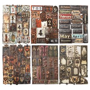 lot 12336 image: AuriicLeaf Metal Imprint Stickers Set �� 120PCS Vintage Faux Embossed Label Stickers Featuring Writable Self-Adhesive Tags for Scrapbook Junk Journal DIY Crafts