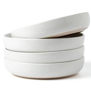 lot 13255 image: famiware Milkyway 33 oz Bowl Set, Pasta Bowls Set of 4, Salad Bowls Perfect for Your Friend for Housewarming, Thanksgiving, Christmas, White