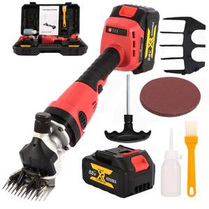 lot 13275 image: Cordless Electric Professional Sheep Shears,Rechargeable Heavy Duty Animal Grooming Clippers,Electric Shearing Clipper for Sheep,Goat,Cattle&Other Farm Livestock Pet(24000mAh Lithium battery)