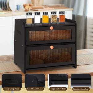 lot 13284 image: Gifhomfix Bamboo Bread Box Black