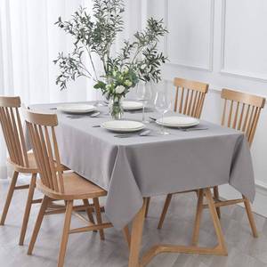 lot 14001 image: maxmill Rectangle Textured Tablecloth Waterproof Spillproof Wrinkle Free Table Cloth, Kitchen Dining Tabletop Decoration, Fabric Table Cover for Outdoor and Indoor Use, 52 x 70 Inch, Light Gray