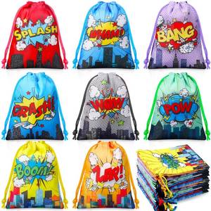 lot 14006 image: Honoson 24 Pieces Hero Party Favors Bags Heroes Drawstring Gift Bags for Christmas Birthday Wedding Baby Shower Classroom Goodie Rewards Prize Supplies 7.1 x 5.1 Inches