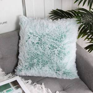 lot 14009 image: Uhomy Fluffy Accent Pillows Cover 18x18, Soft Green Ombre Faux Fur Throw Pillow Case, Modern Luxury Decorative Square Cushion Cover for Farmhouse Home Decor for SofaBedChair, 45x45cm Single